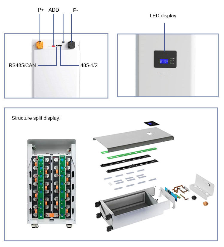 48V 280Ah LiFePO4 Lithium Phosphate Battery Pack DIY Kits Set Case Assemble Box Without Cells